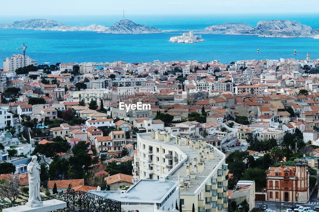 High angle view of cityscape