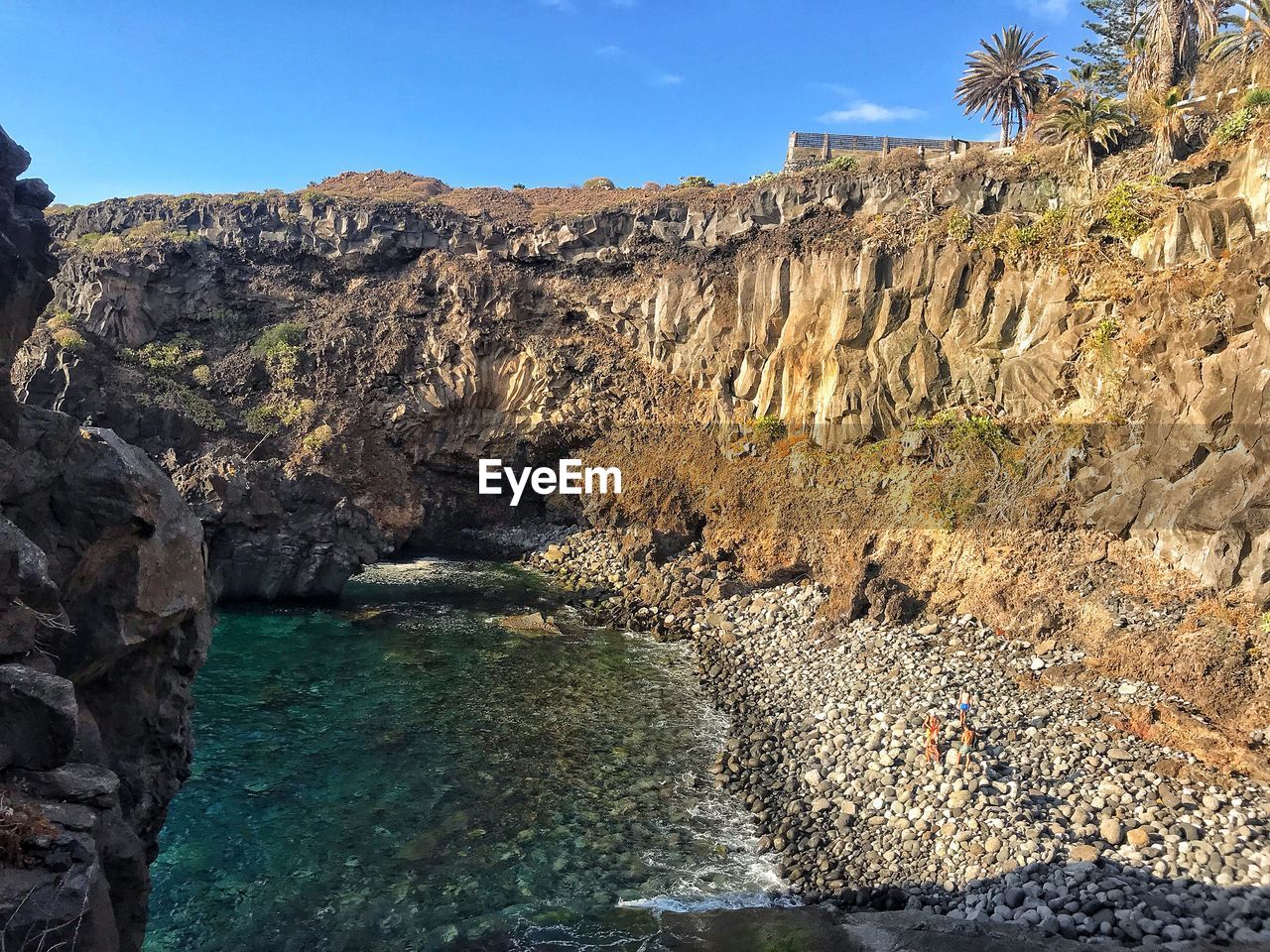 SCENIC VIEW OF ROCKS IN SEA AGAINST SKY