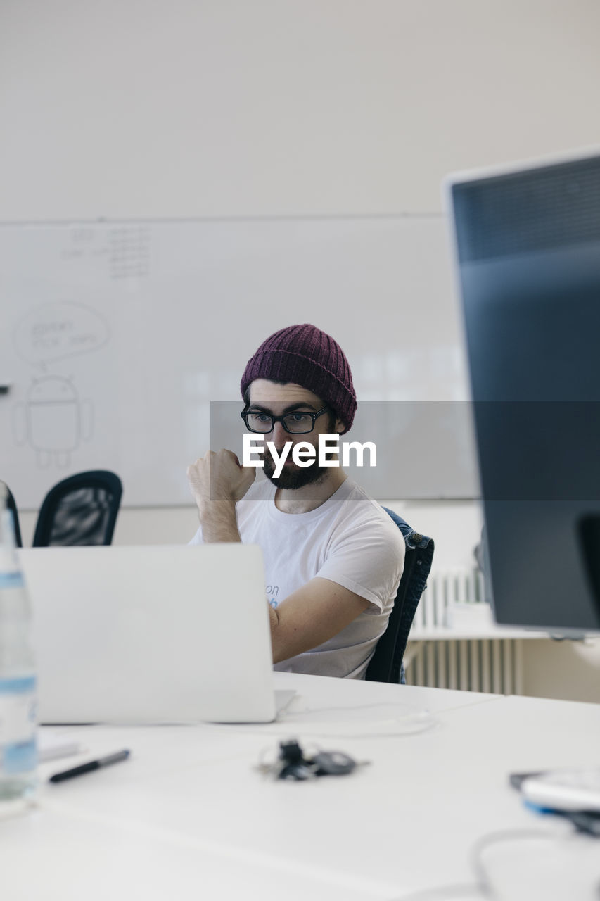 Man working with laptop