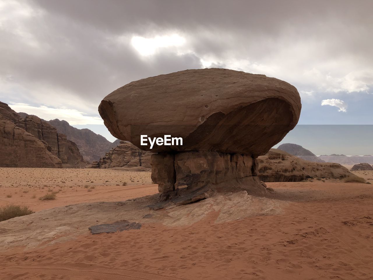 Rock formations in desert against sky