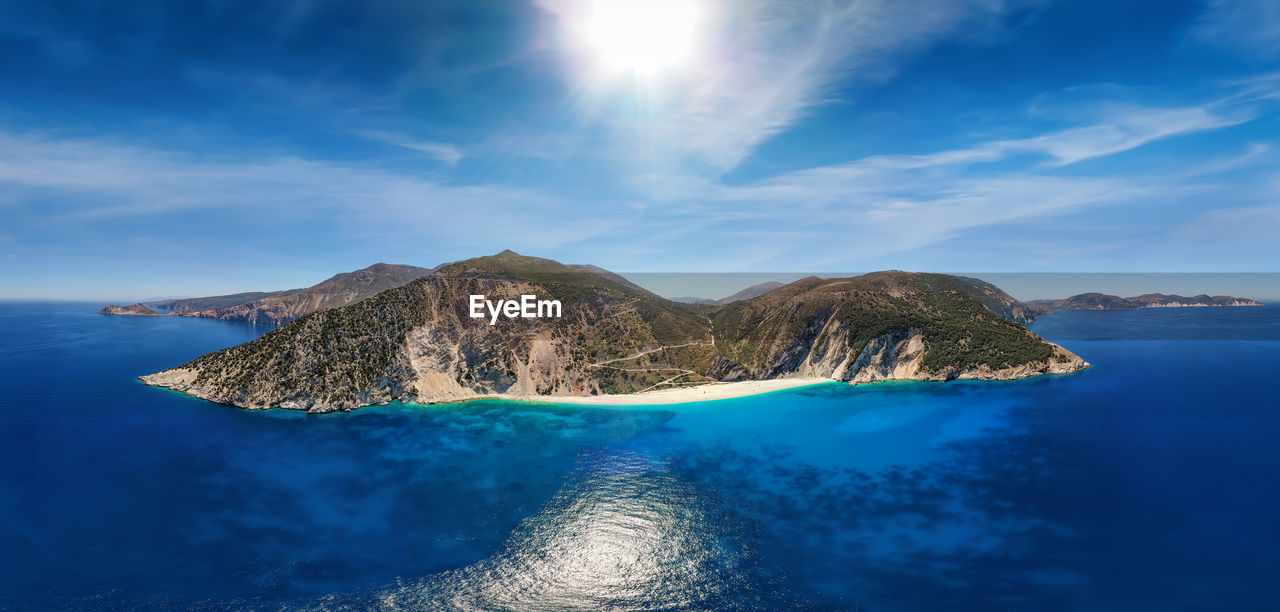 Aerial view of island in sea