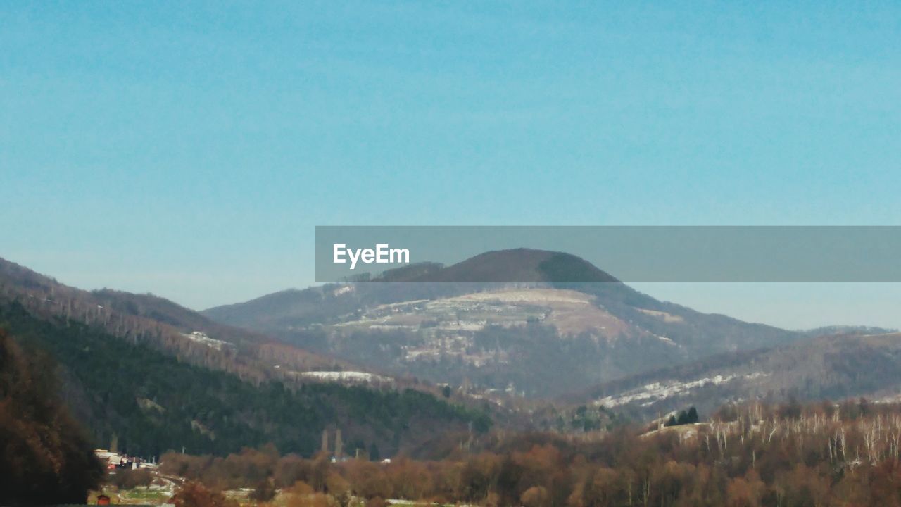 SCENIC VIEW OF MOUNTAINS AGAINST CLEAR SKY