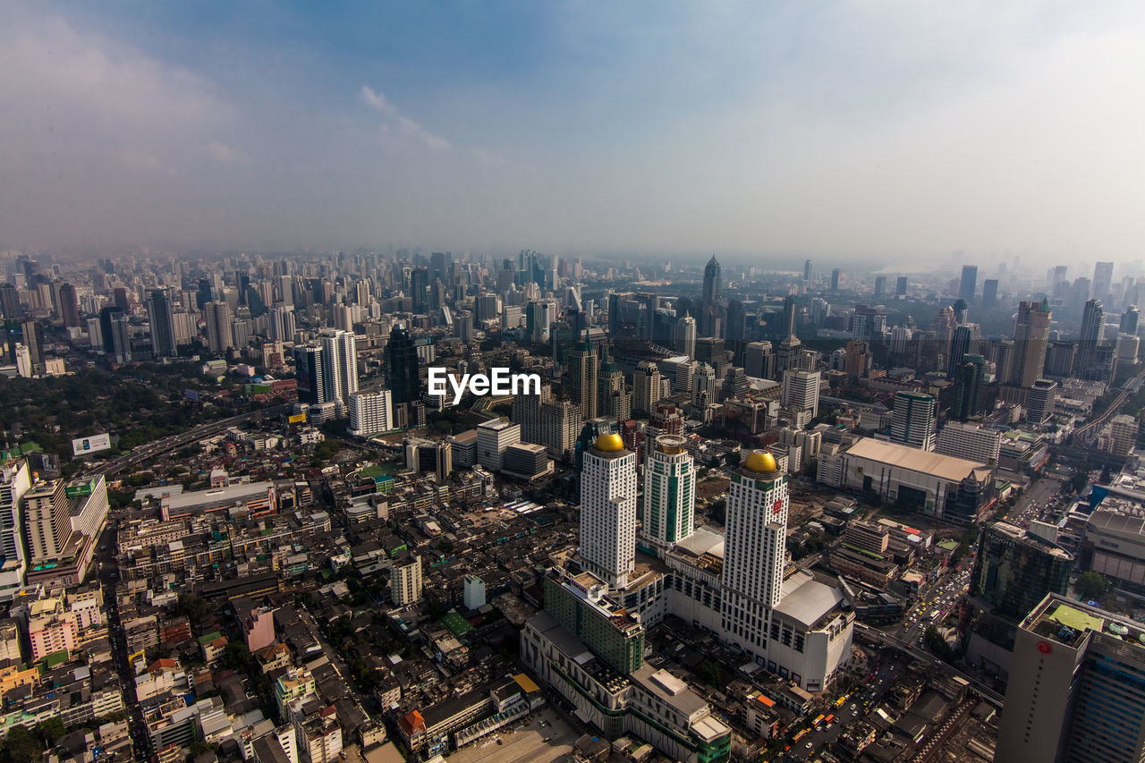 High angle view of cityscape