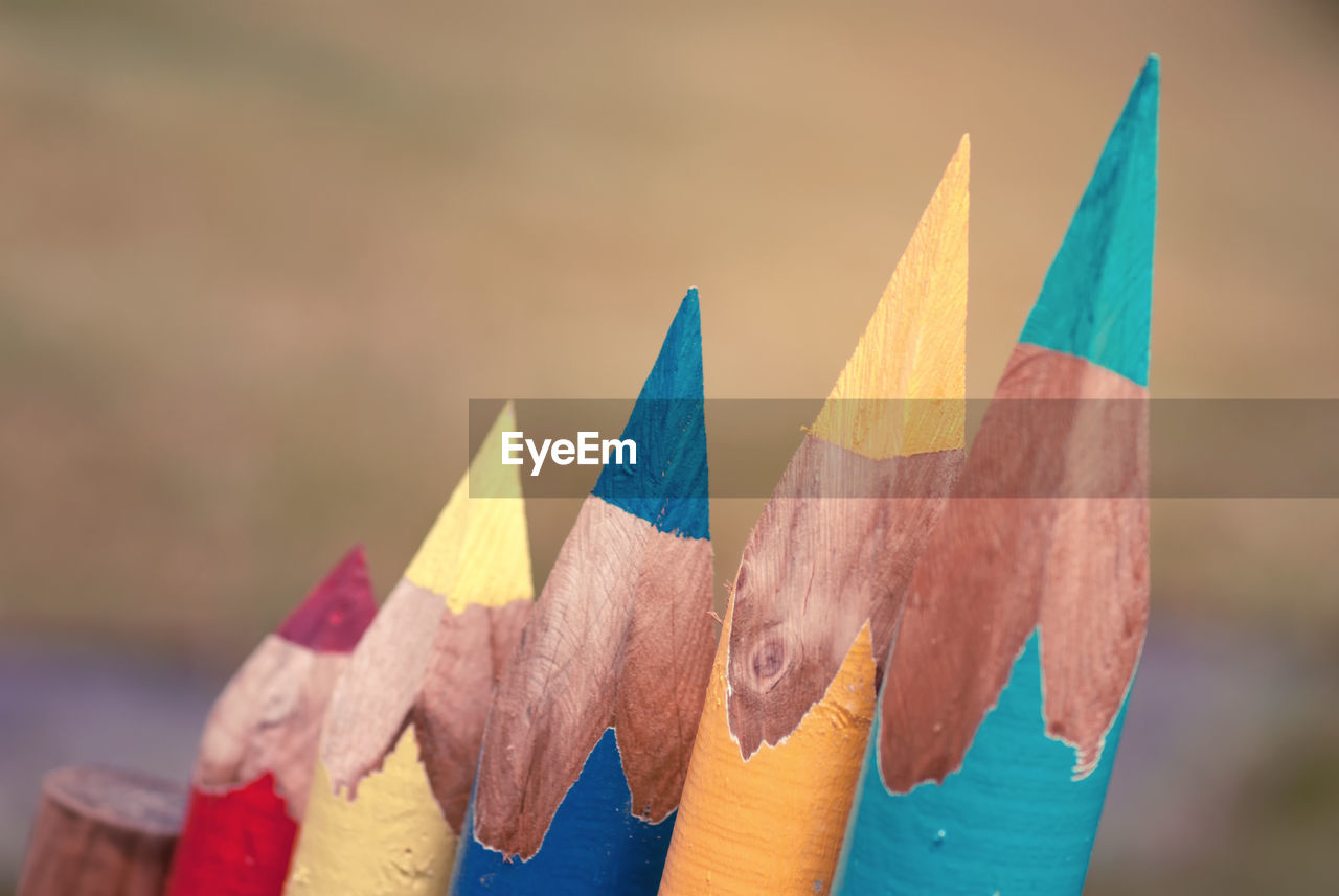 Close-up of colored pencils