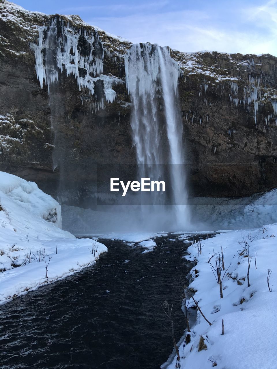 Scenic view of waterfall