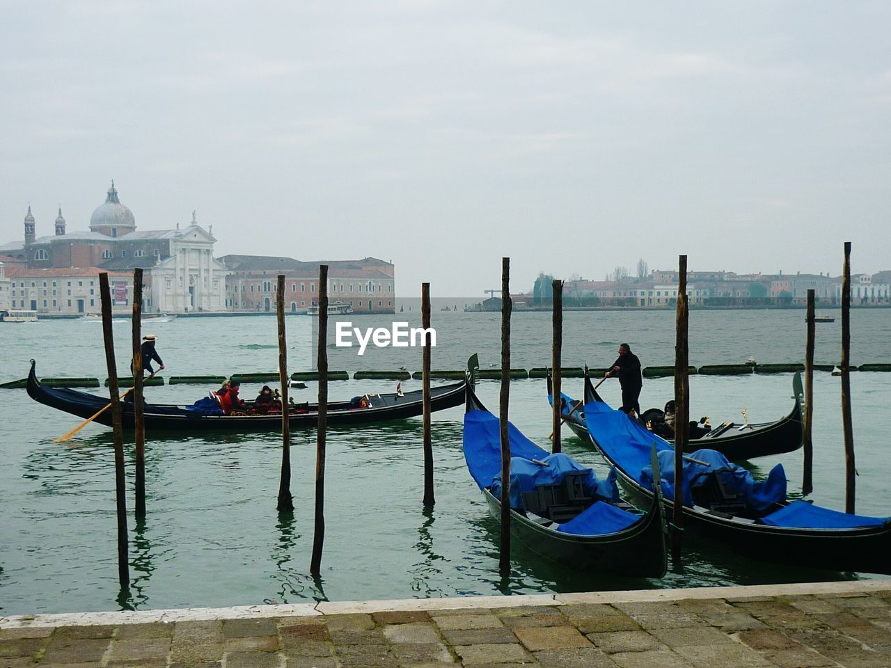 Traditional boats moored at canal