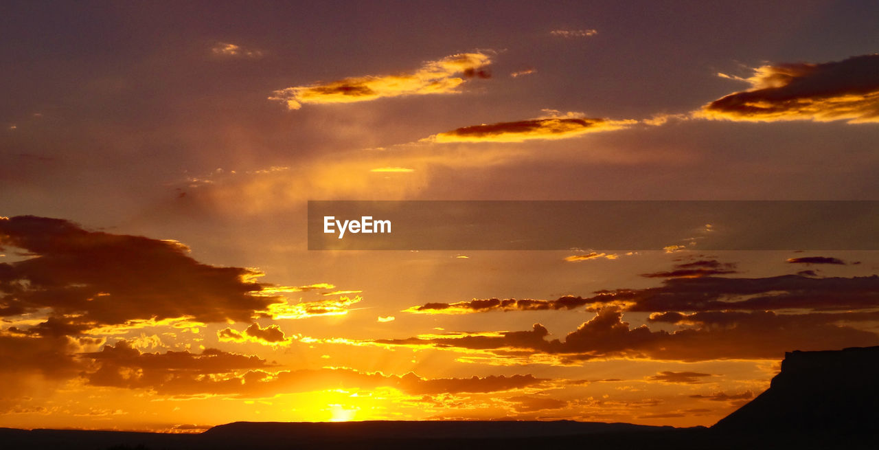 Dramatic sky over landscape