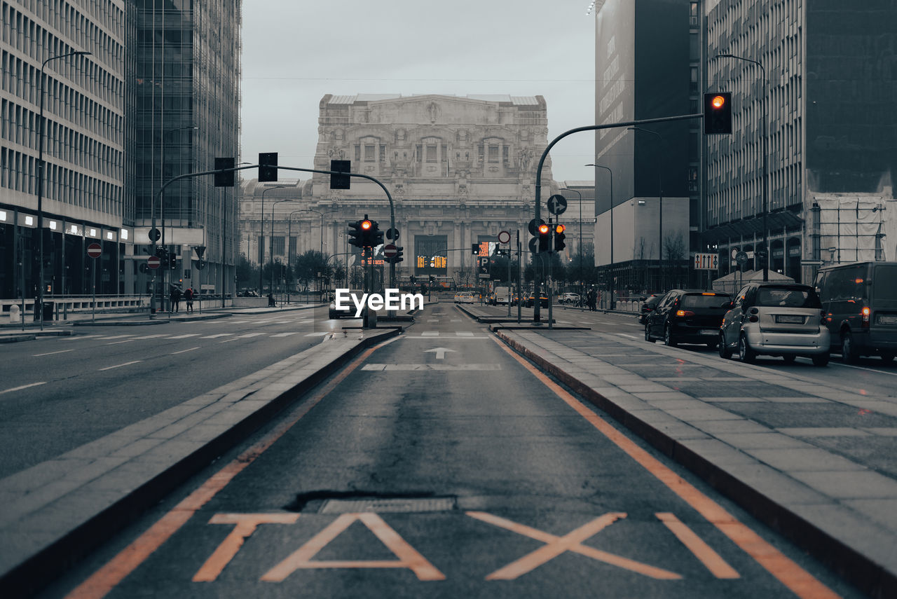 Cinematic view of milan city street near the central station urban lifestyle concept