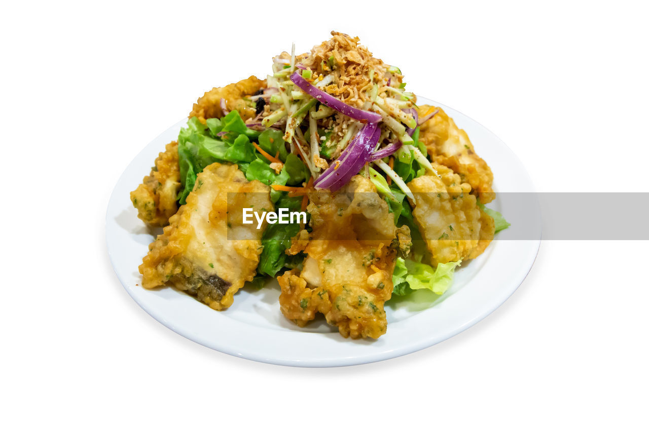 food and drink, food, healthy eating, fried food, plate, vegetable, dish, wellbeing, freshness, white background, curry, meal, cut out, fast food, produce, cuisine, meat, serving size, no people, dinner, indoors, asian food, chicken meat, chicken, studio shot, herb, thai food, fruit, vegetarian food, gourmet, lunch