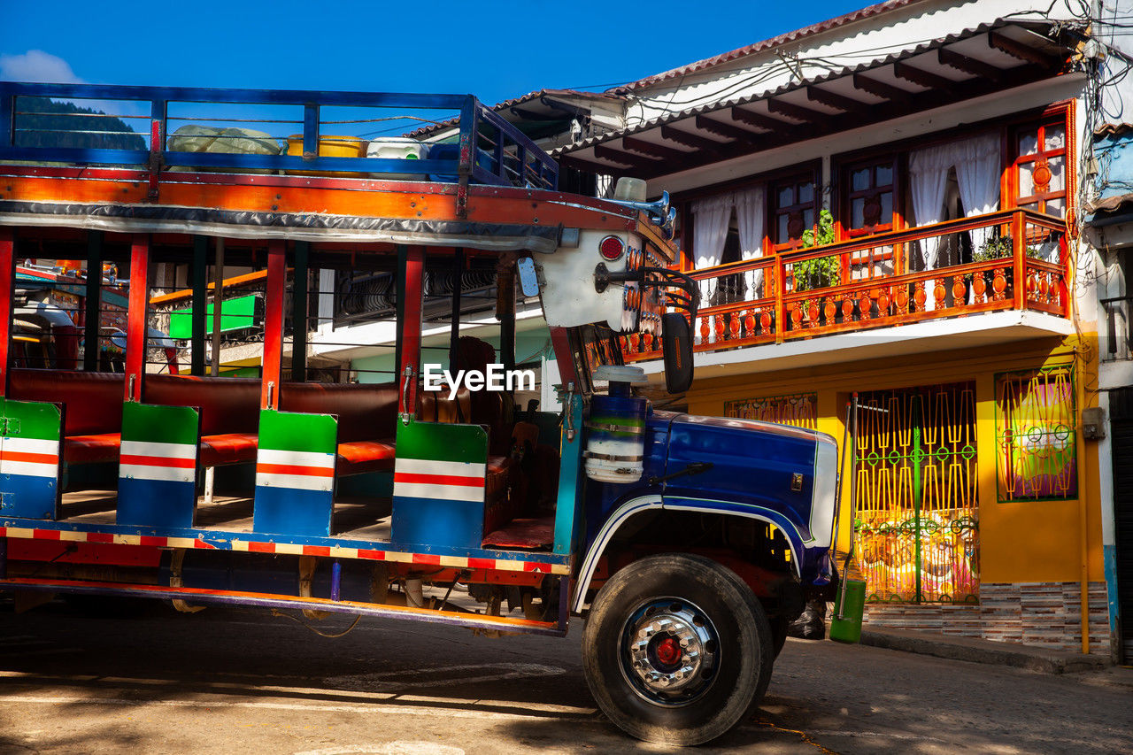Colorful traditional rural bus from colombia called chiva