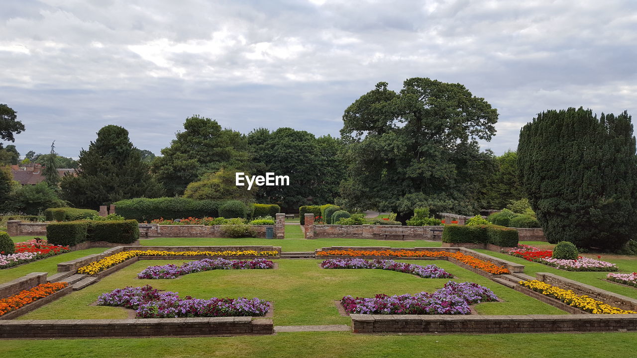 VIEW OF PARK AGAINST CLOUDY SKY