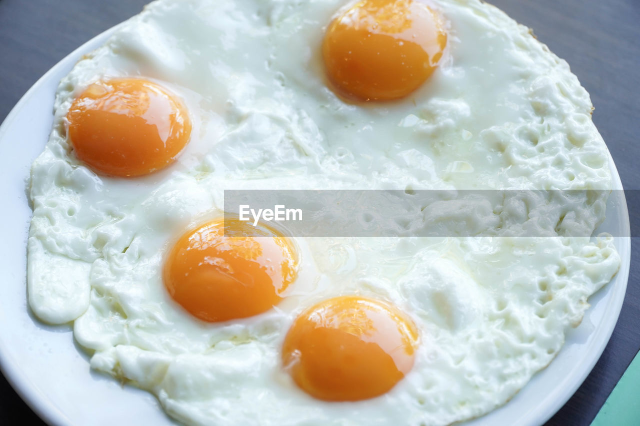 High angle view of breakfast in plate