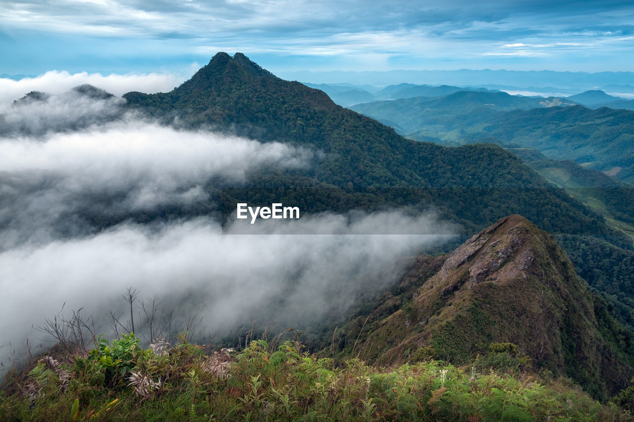 SCENIC VIEW OF VOLCANIC MOUNTAIN AGAINST SKY