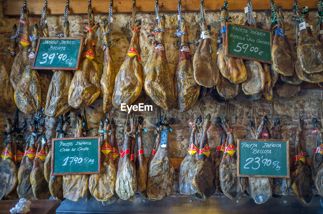 INFORMATION SIGN AT MARKET STALL