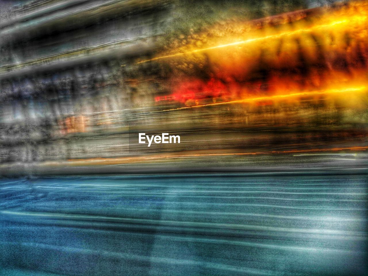 Defocused image of illuminated lights