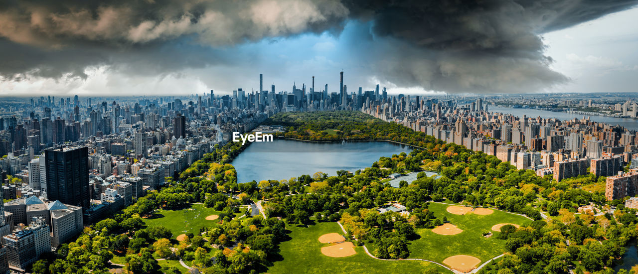Central park aerial view in manhattan, new york.
