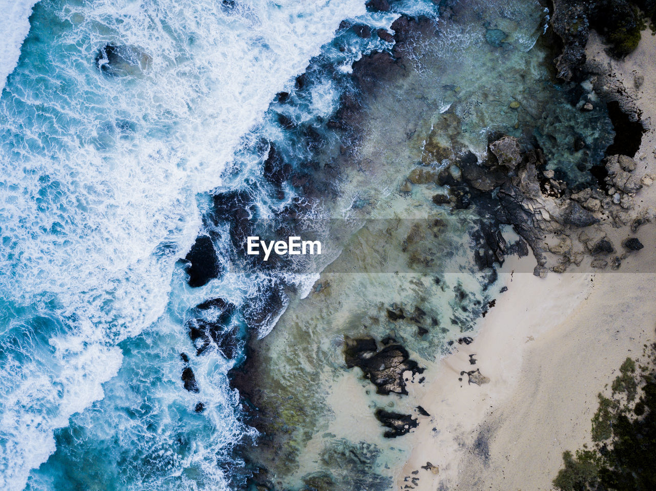 High angle view of beach