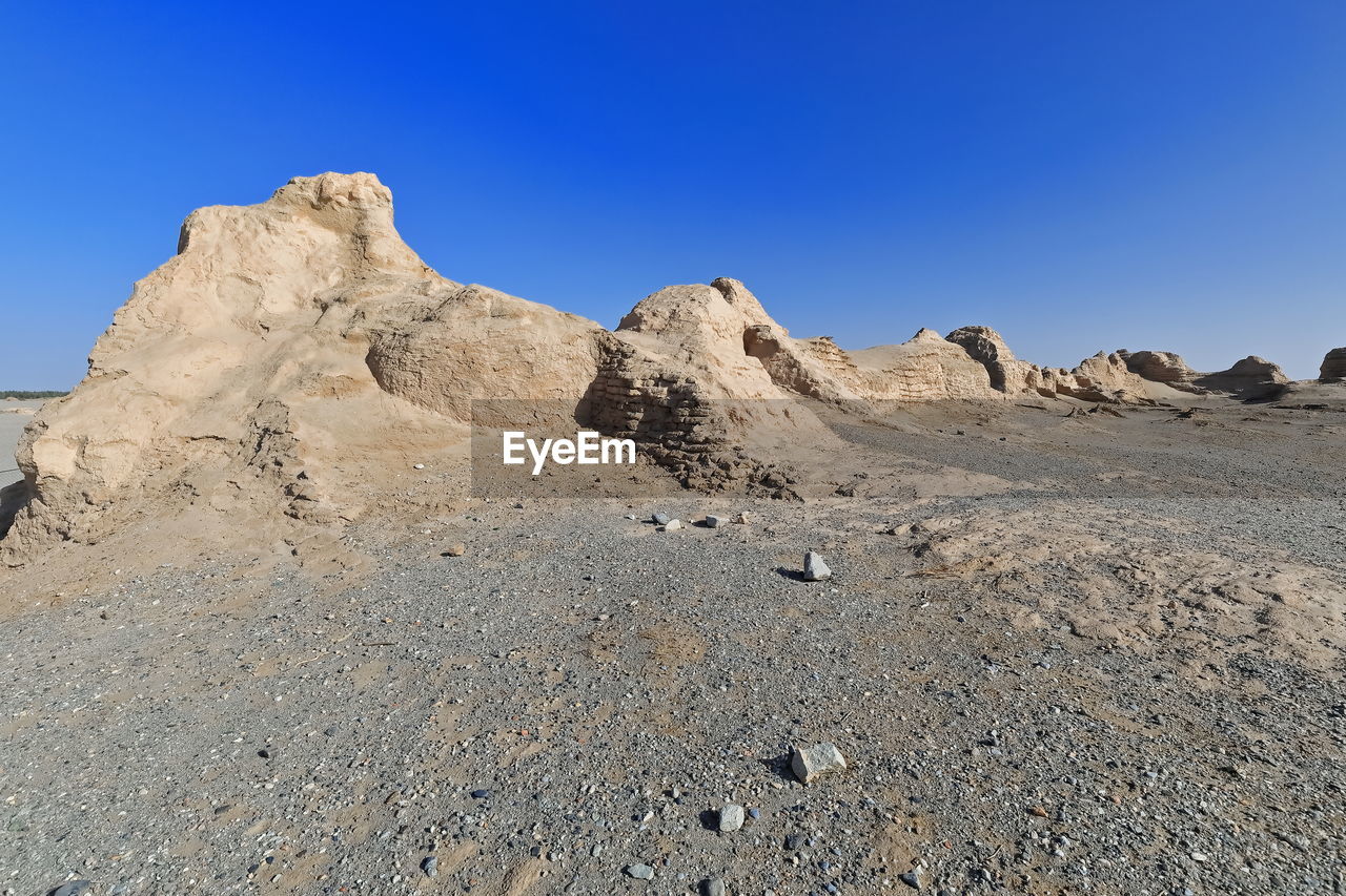 0445 ruins of the large rectangular tibetan fort-tang dinasty. ancient town of miran-xinjiang-china.