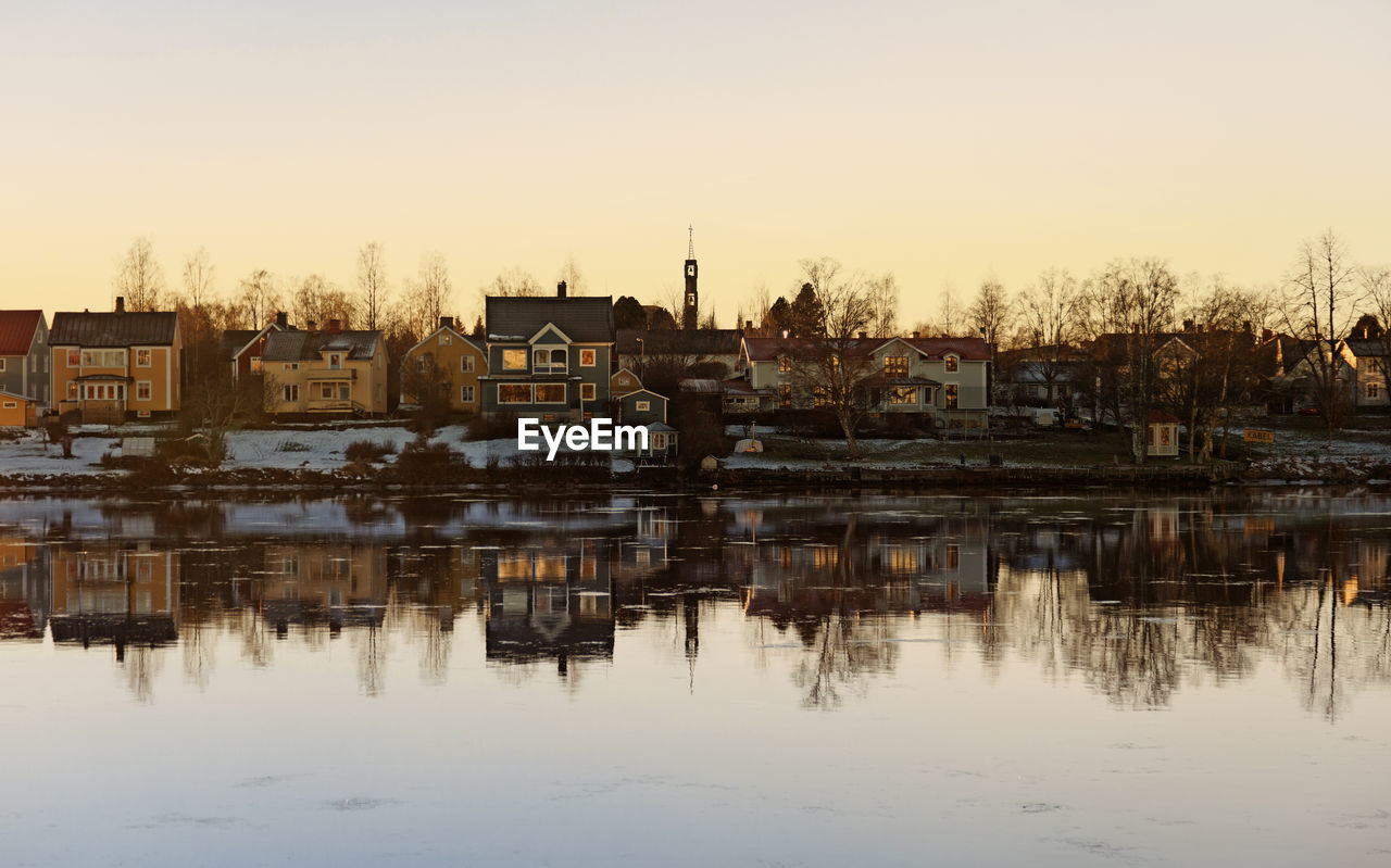 Parts of the teg and umea river district at sunset