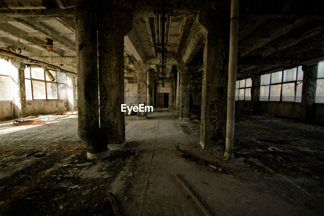 Interior of abandoned building