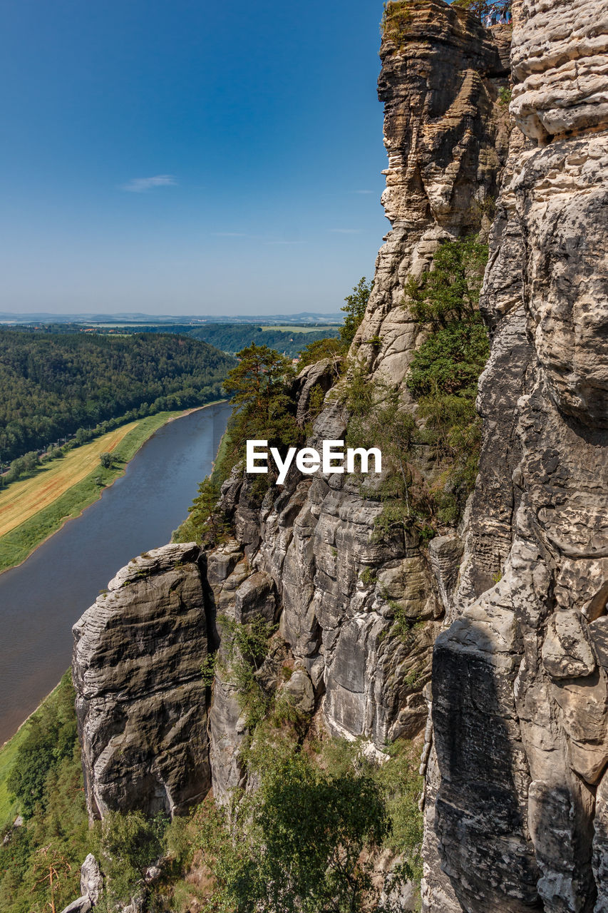 SCENIC VIEW OF ROCK FORMATION IN SEA AGAINST SKY