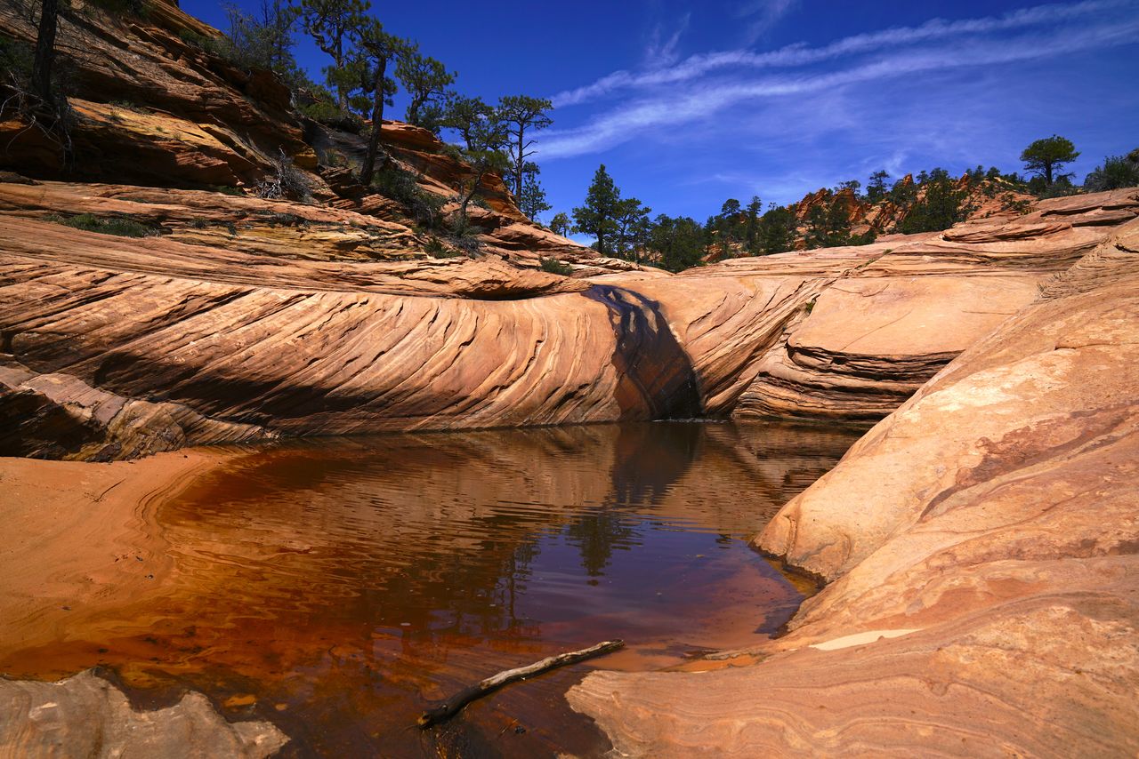 Rock formations in water