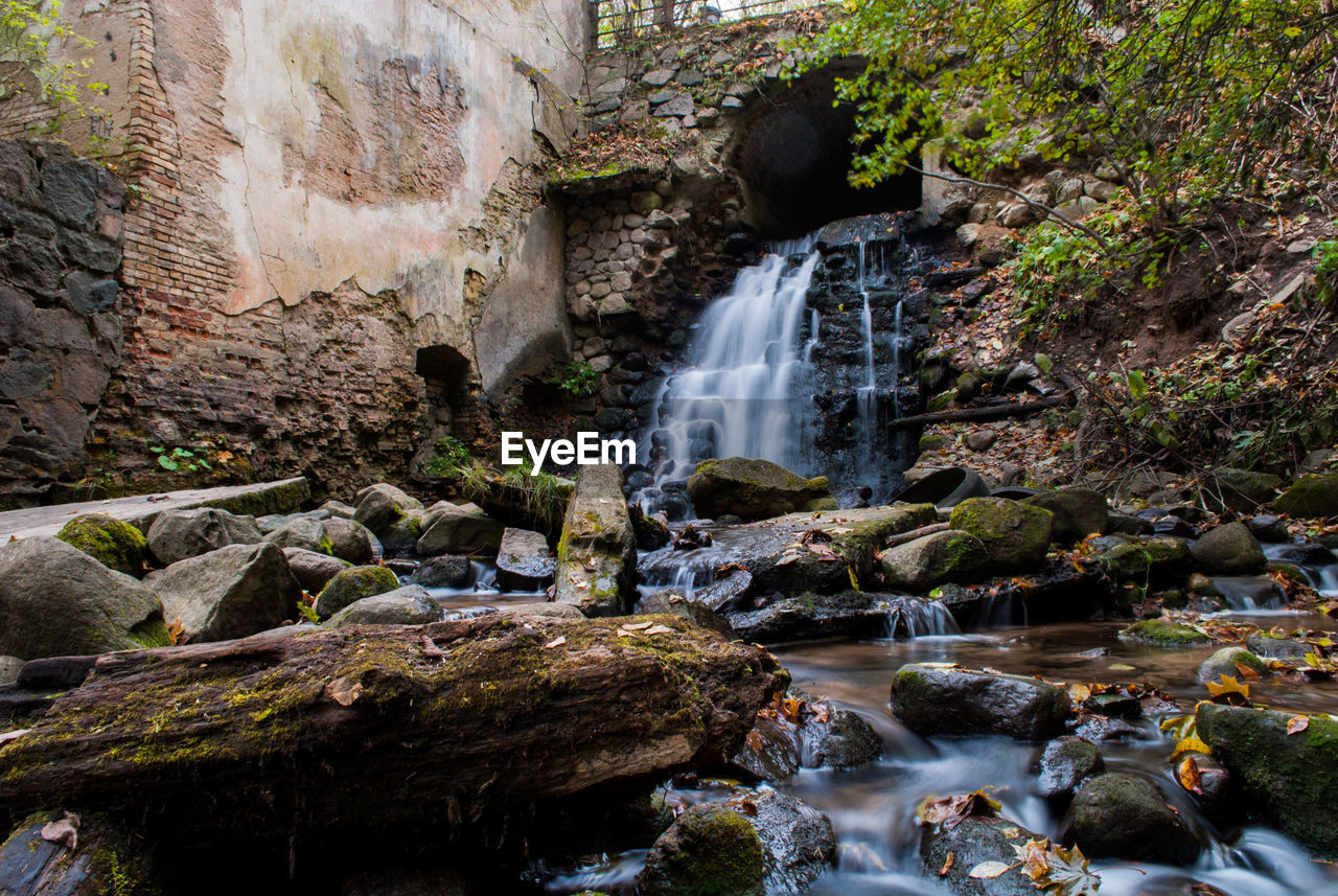 Scenic view of waterfall