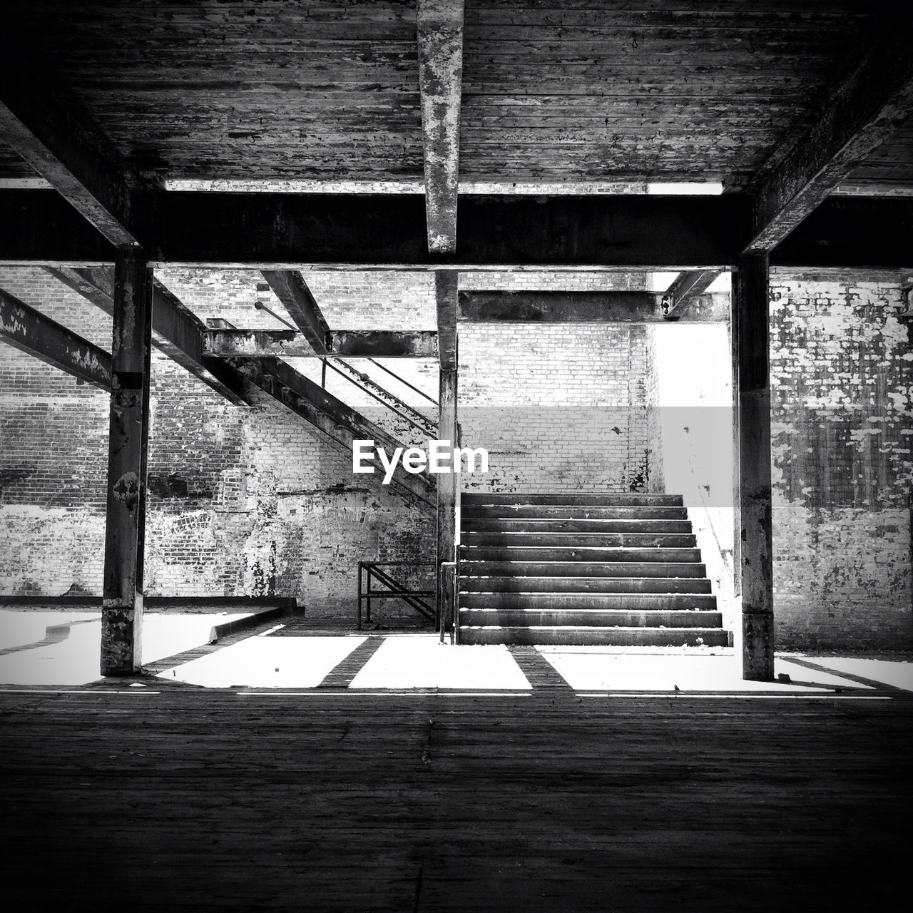 Steps in abandoned building