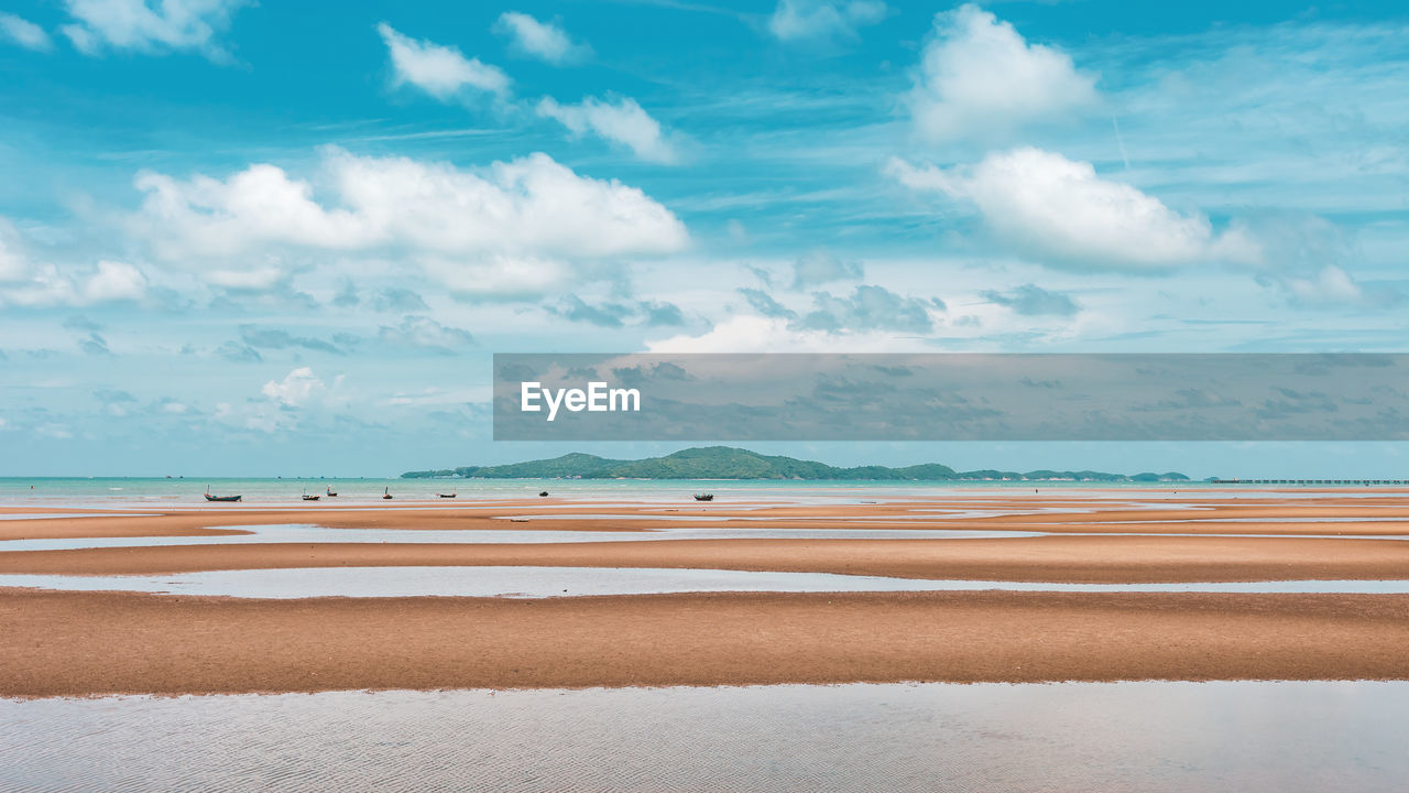 Scenic view of beach against sky