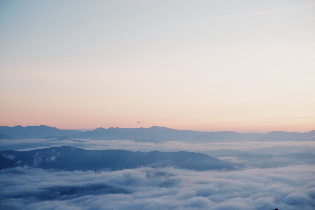 Scenic view of cloudscape against sky during sunset