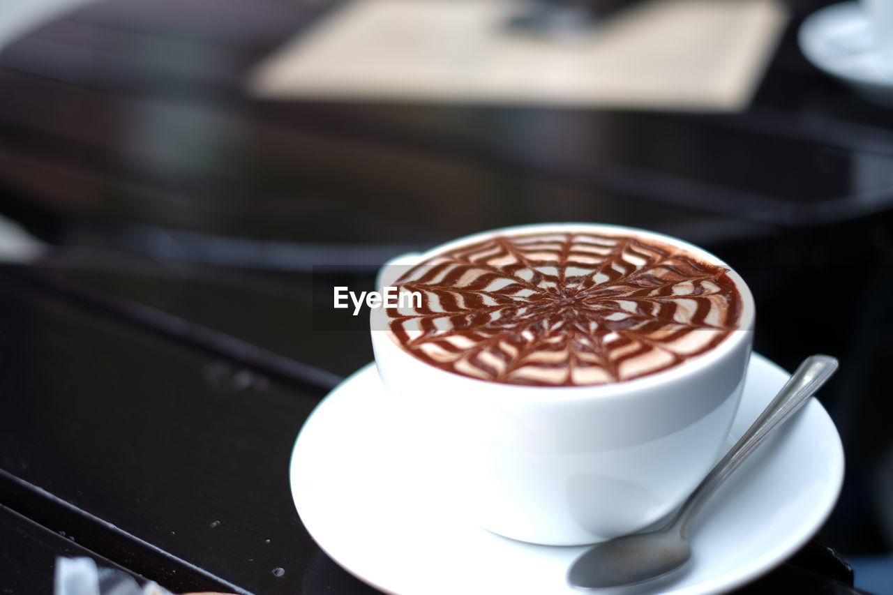 Close-up of cappuccino