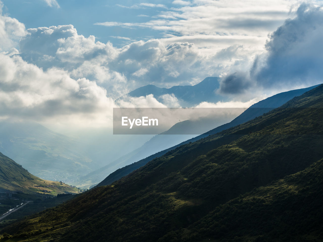 Scenic view of mountains against sky