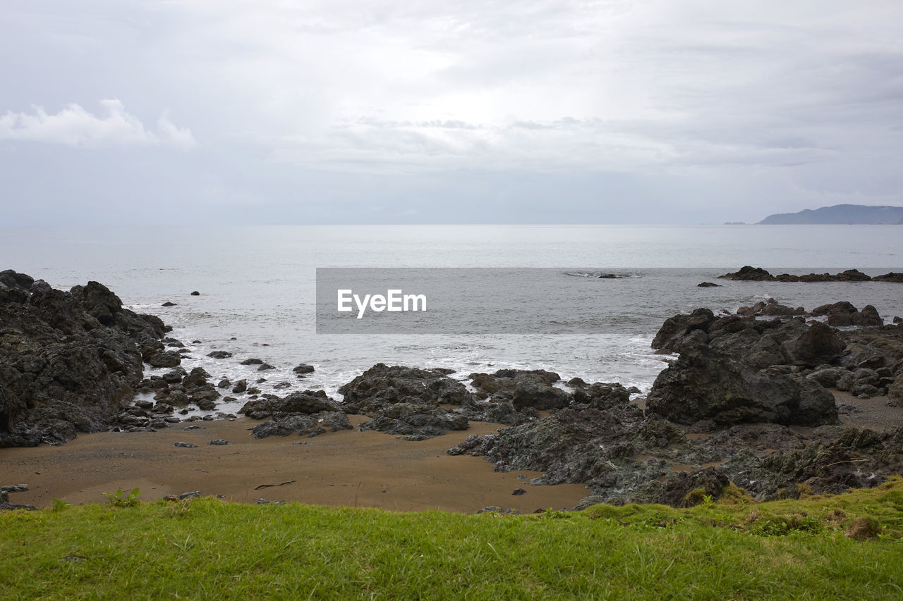 Landscape of tropical beach in corcovado national park, costa rica