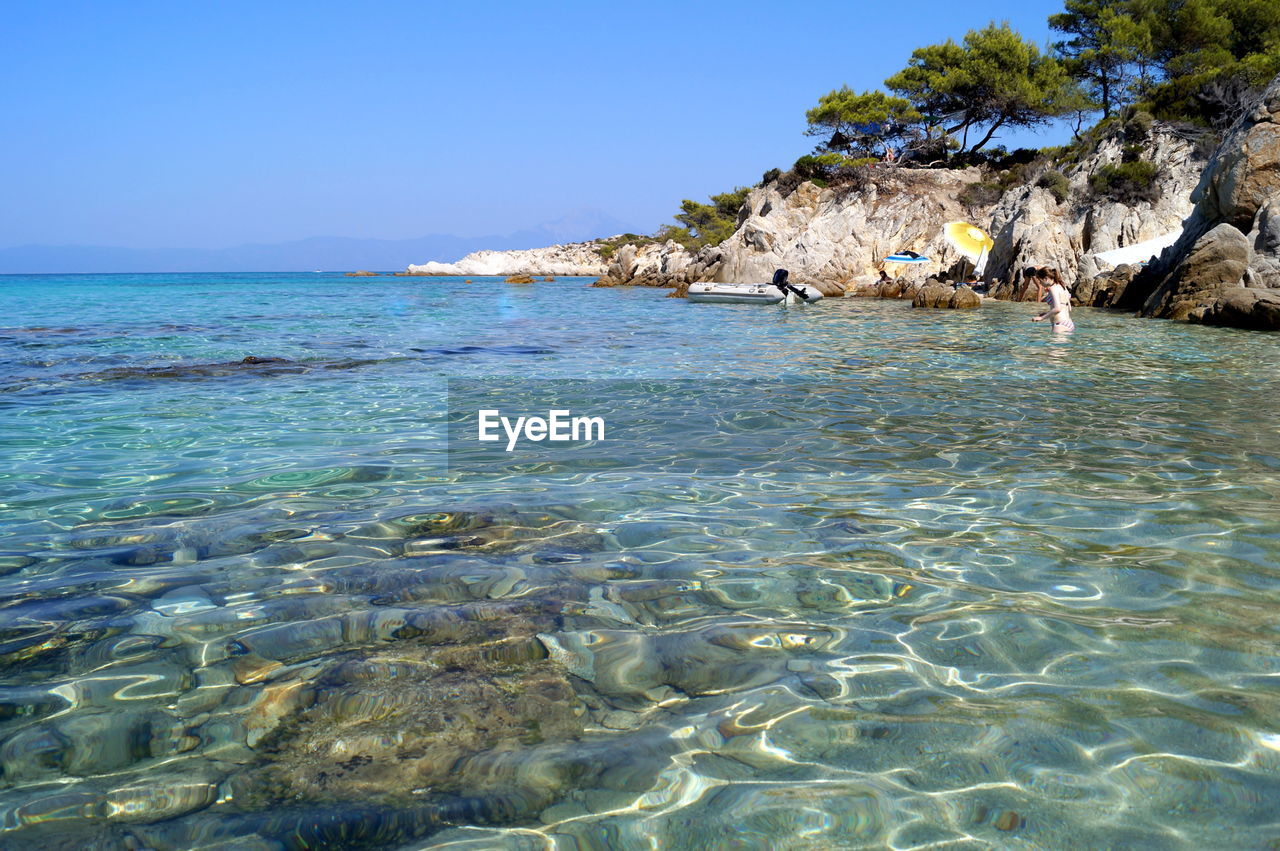 VIEW OF SEA AGAINST CLEAR SKY