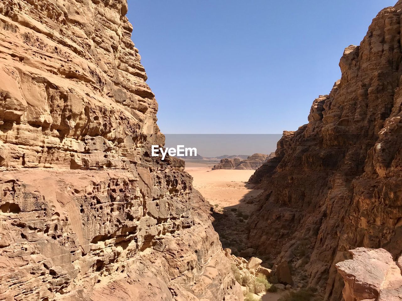 Rock formations on sunny day