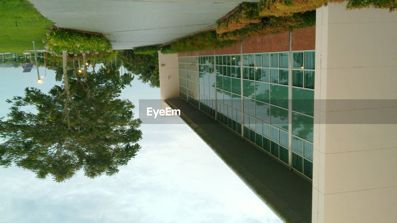 VIEW OF BUILT STRUCTURE AND TREES AGAINST SKY