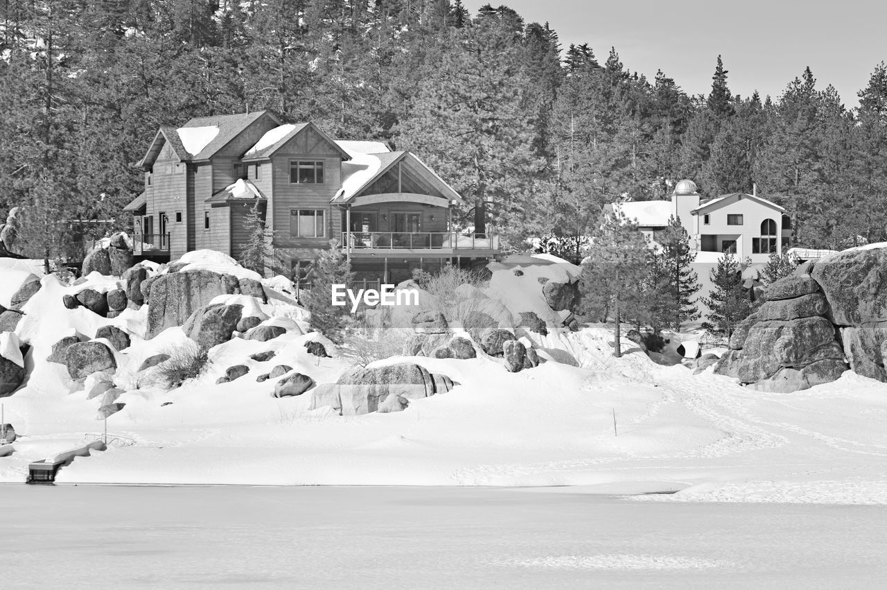 scenic view of snow covered field