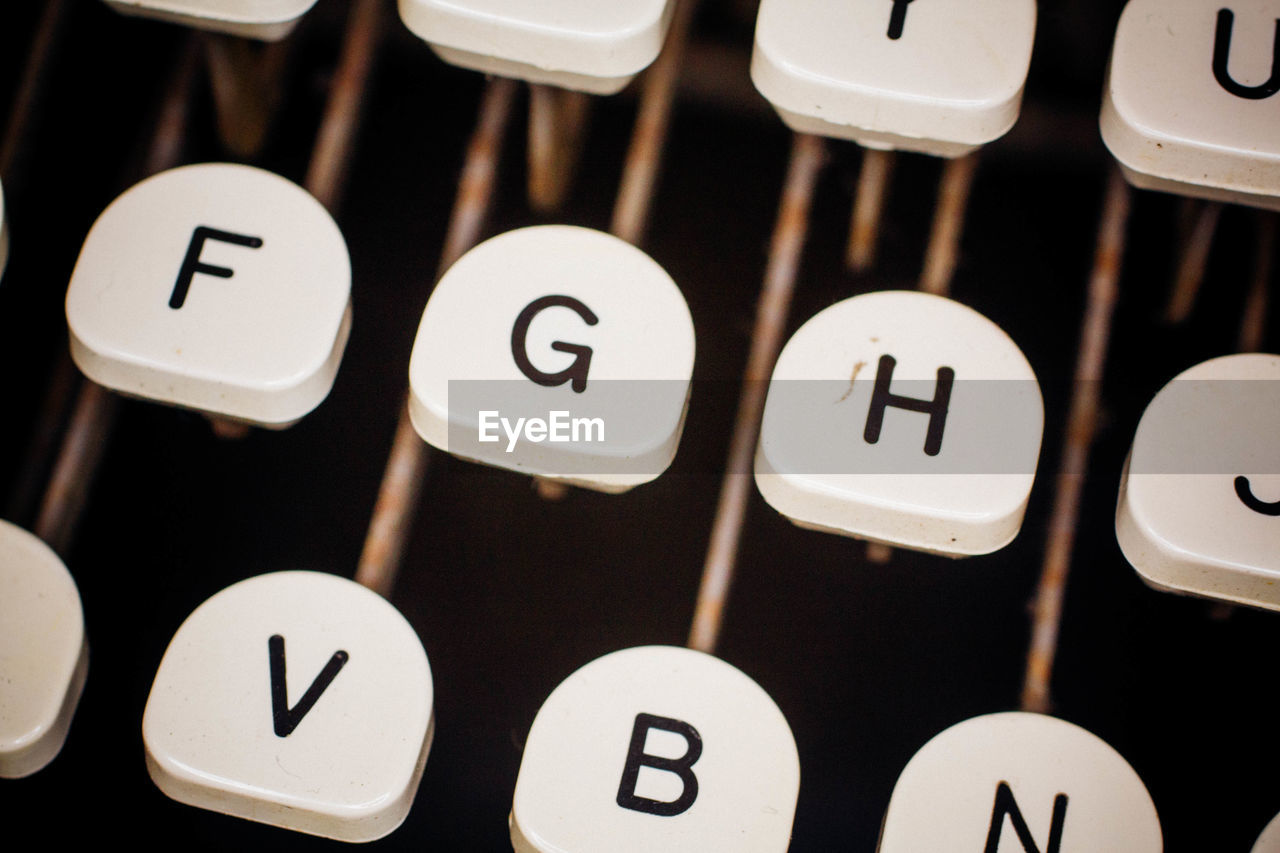 Full frame shot of typewriter keys