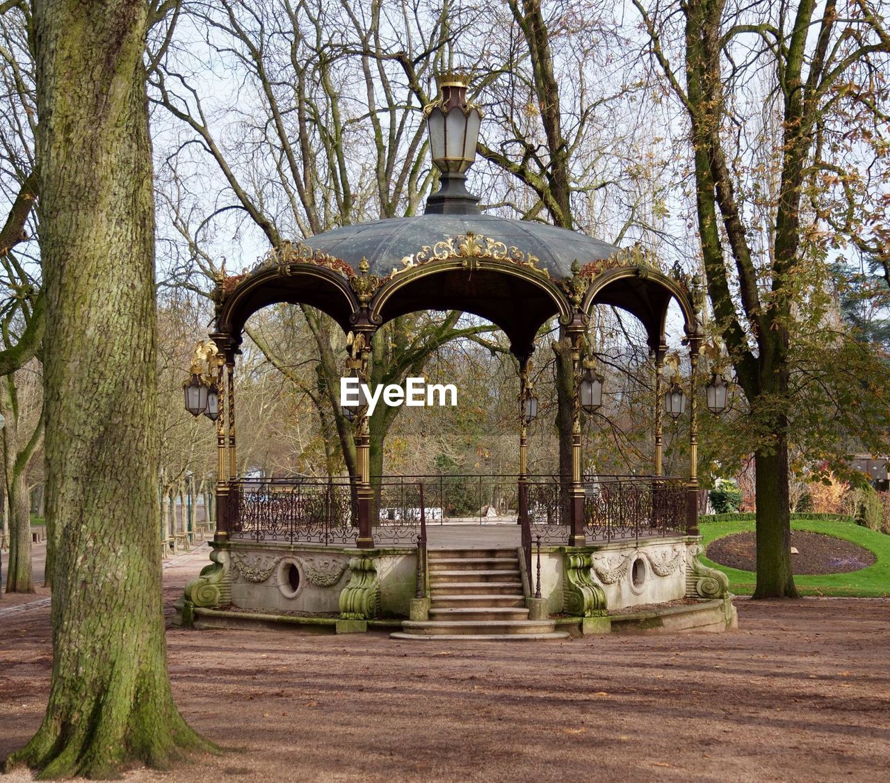 Gazebo amidst trees in park