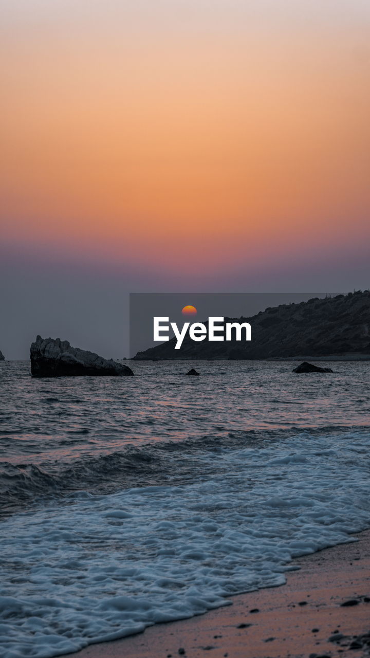 SCENIC VIEW OF SEA DURING SUNSET
