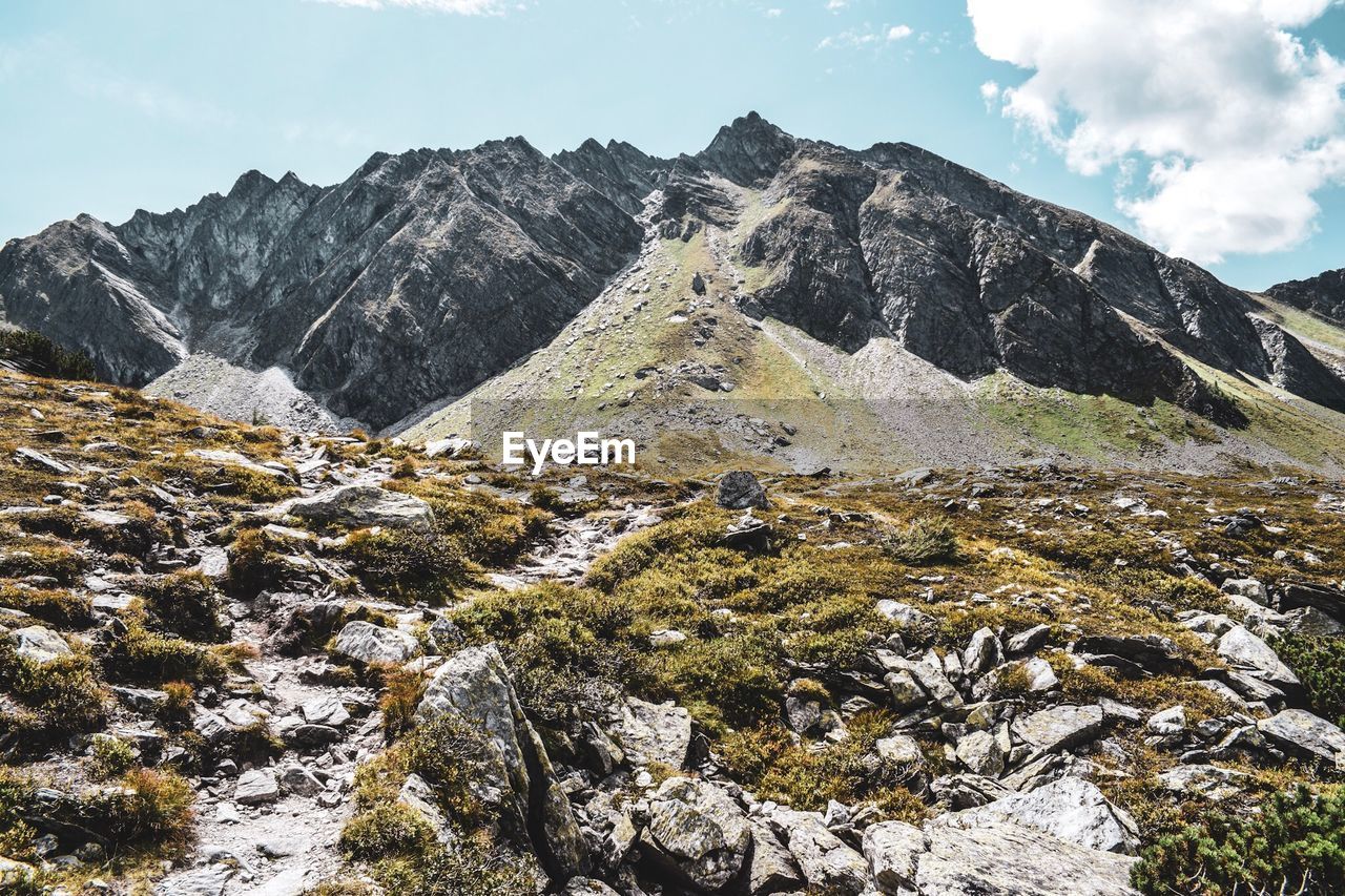 Scenic view of mountain against sky