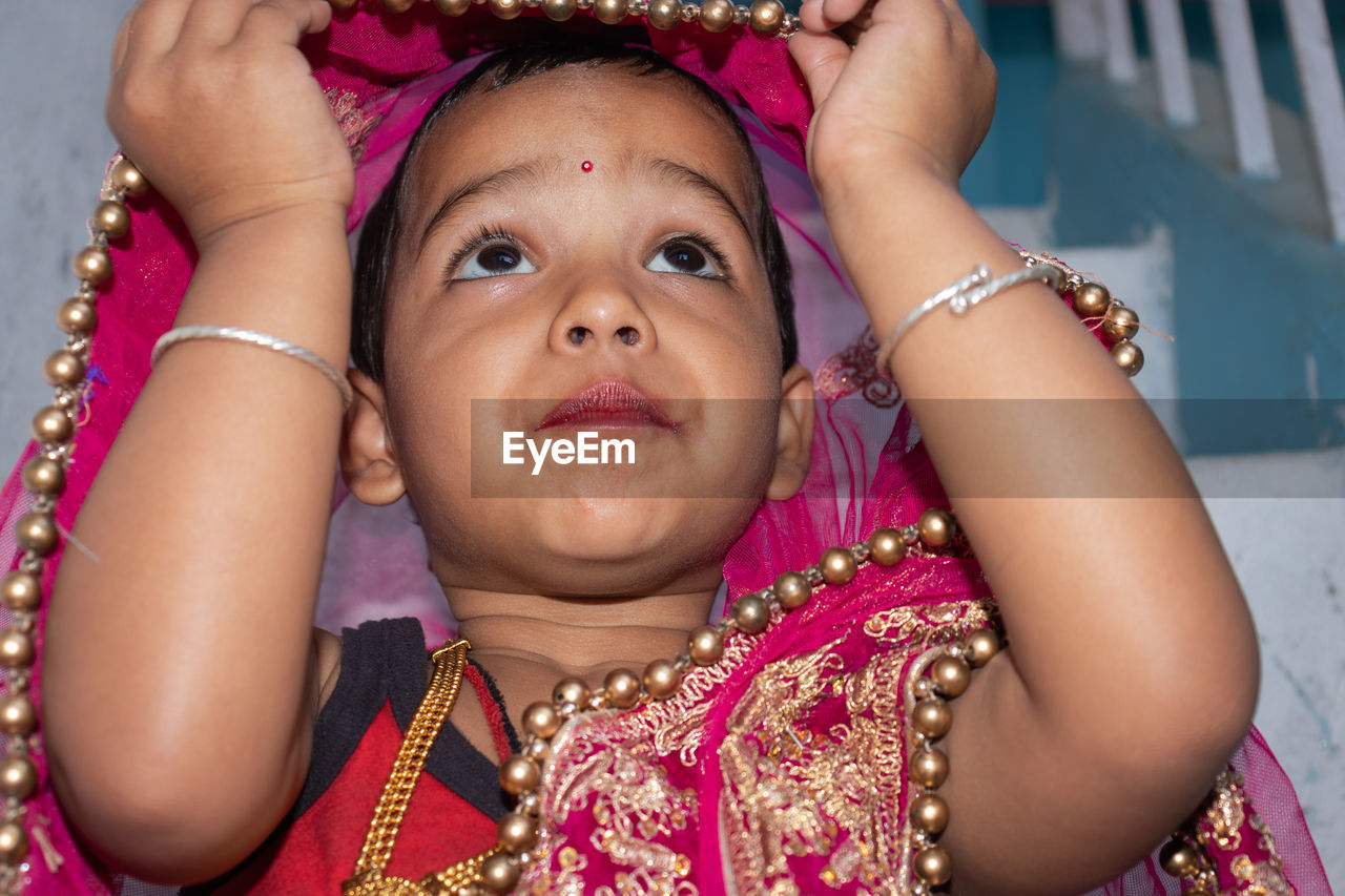 Cute girl wearing sari