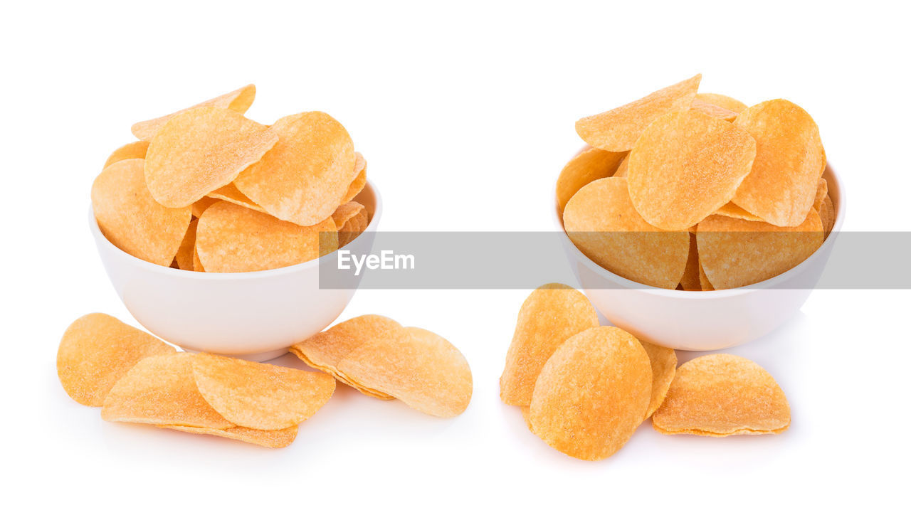 HIGH ANGLE VIEW OF BREAD IN BOWLS