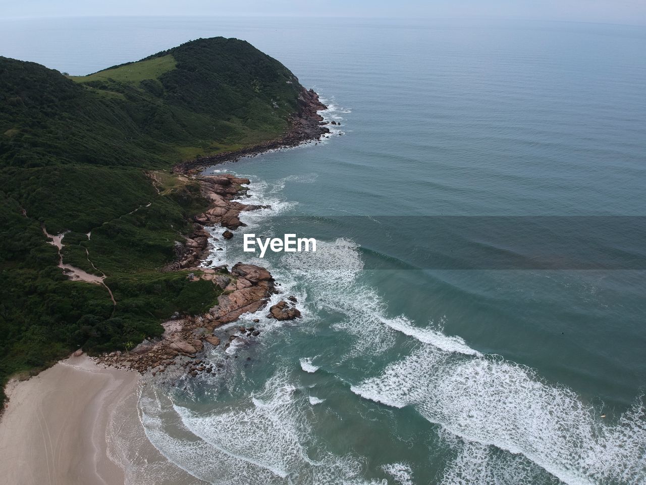 High angle view of beach