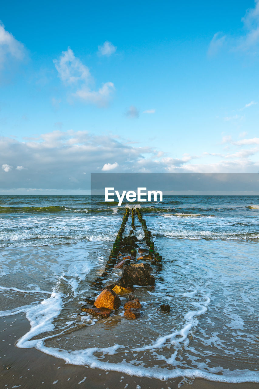 Beautiful deserted beach of the baltic sea