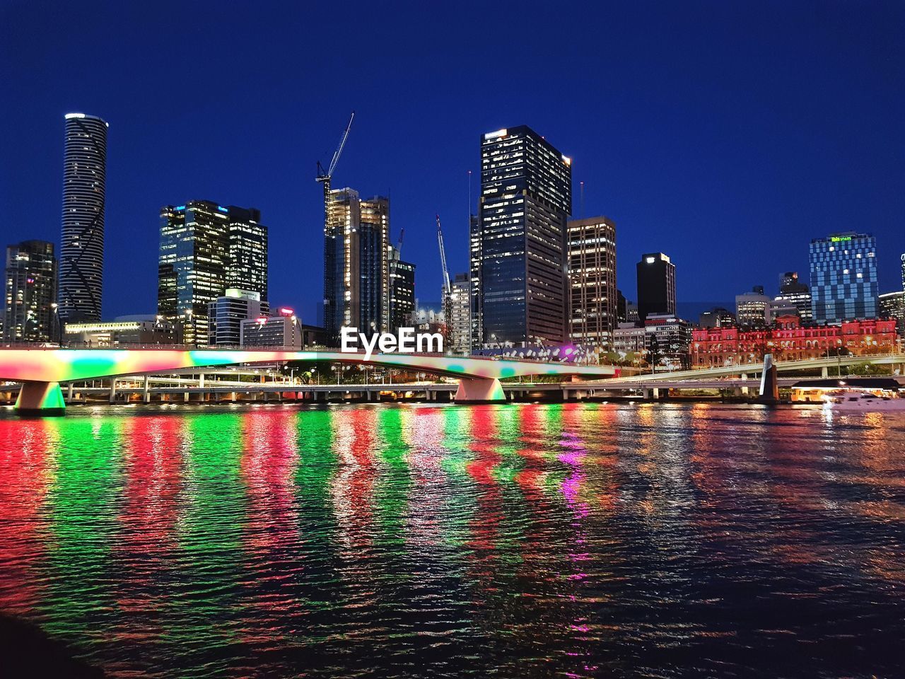 Illuminated city at night