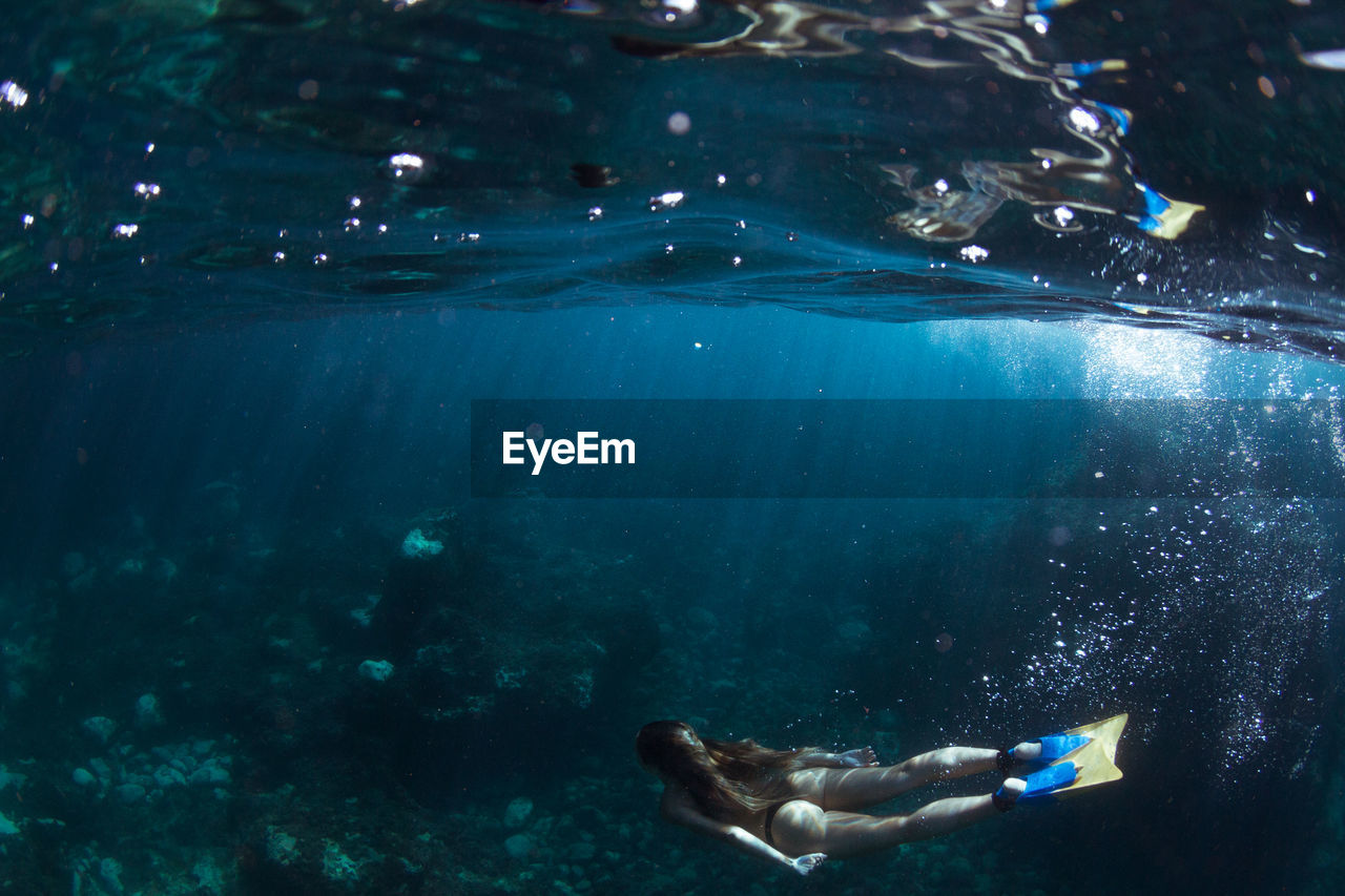 Female diver underwater