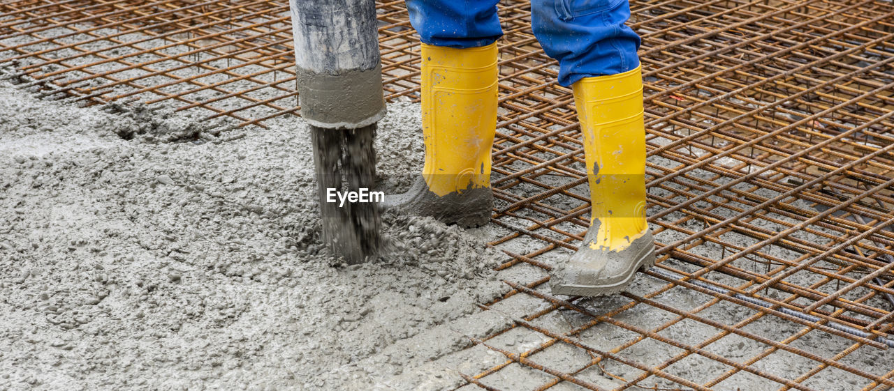 Foundation of an new built house in construction