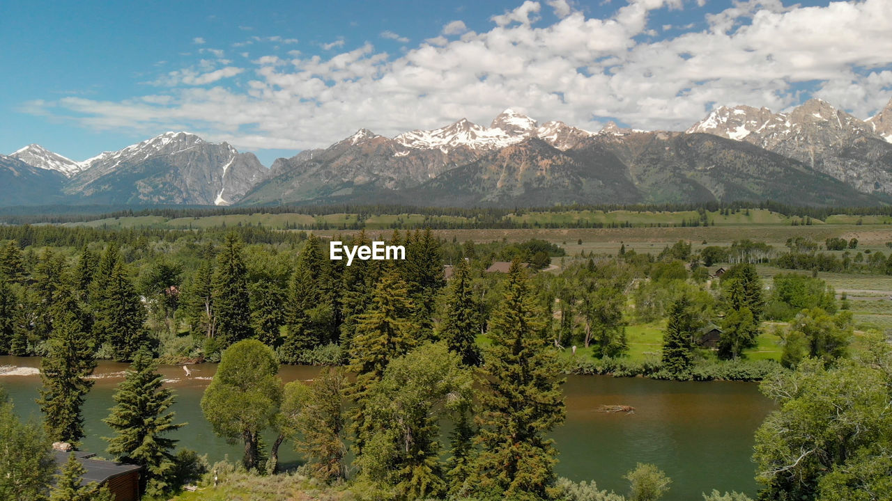 SCENIC VIEW OF LAKE BY TREES AGAINST SKY