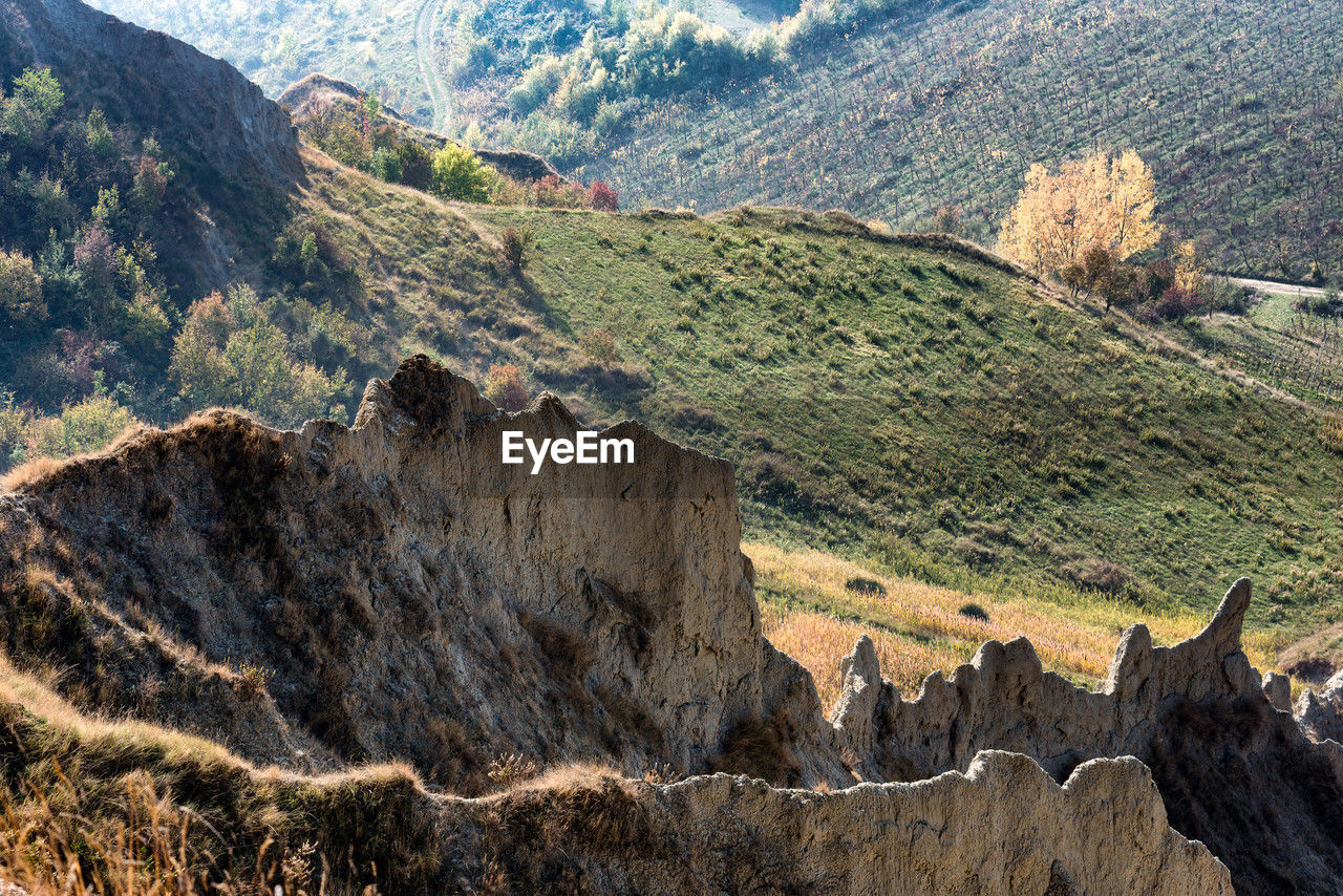 mountain, scenics - nature, landscape, beauty in nature, environment, nature, land, valley, tranquility, mountain range, rock, geology, tranquil scene, no people, non-urban scene, plant, wilderness, day, tree, outdoors, travel destinations, rock formation, travel, terrain, cliff, plateau, sunlight, high angle view, idyllic, ridge, panoramic, sky, remote, physical geography, tourism